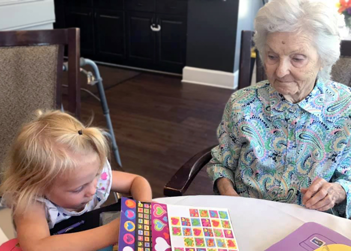 Madison Heights Evans Elder and Child enjoying crafting Augusta, Georgia