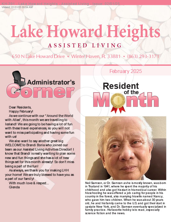 February 2025, Assisted Living Newsletter