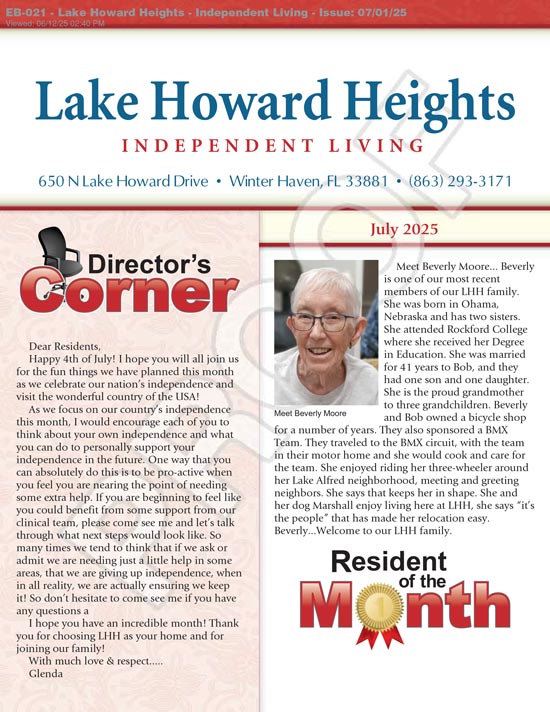 Independent Living Newsletter, July 2025
