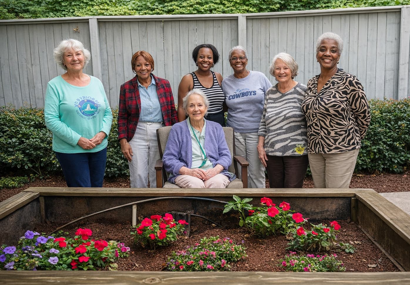 Group of seniors in a senior living community