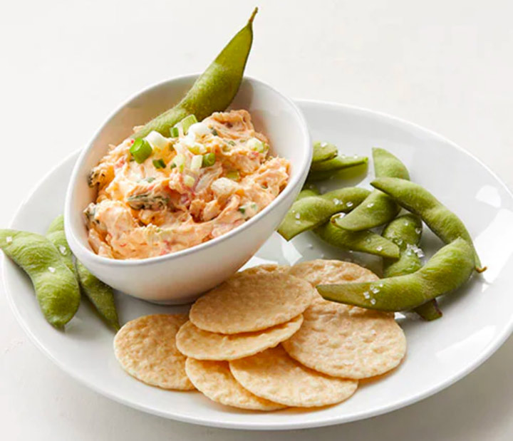 Crab Dip and Edamame