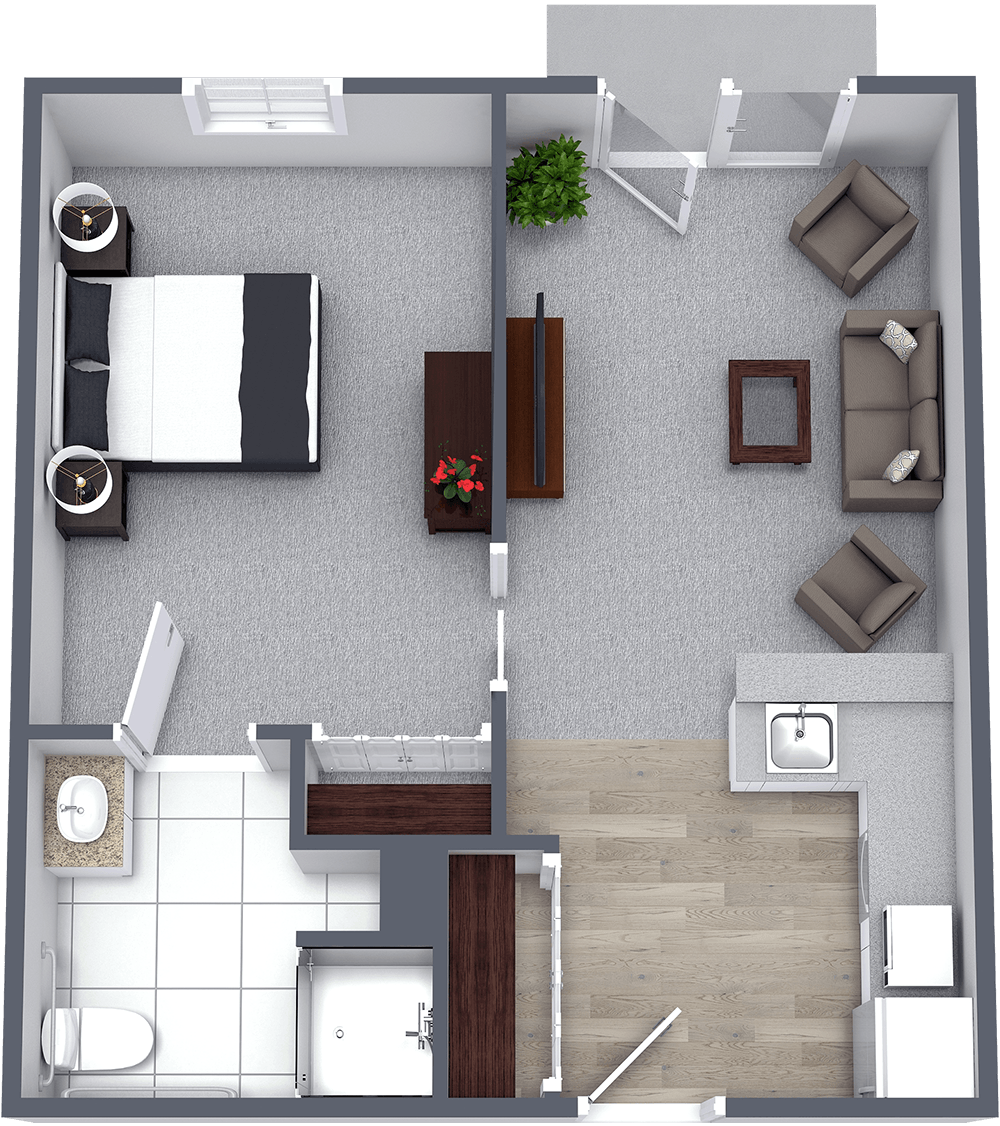Legacy at Savannah Quarters | One Bedroom Large Courtyard Floor Plan