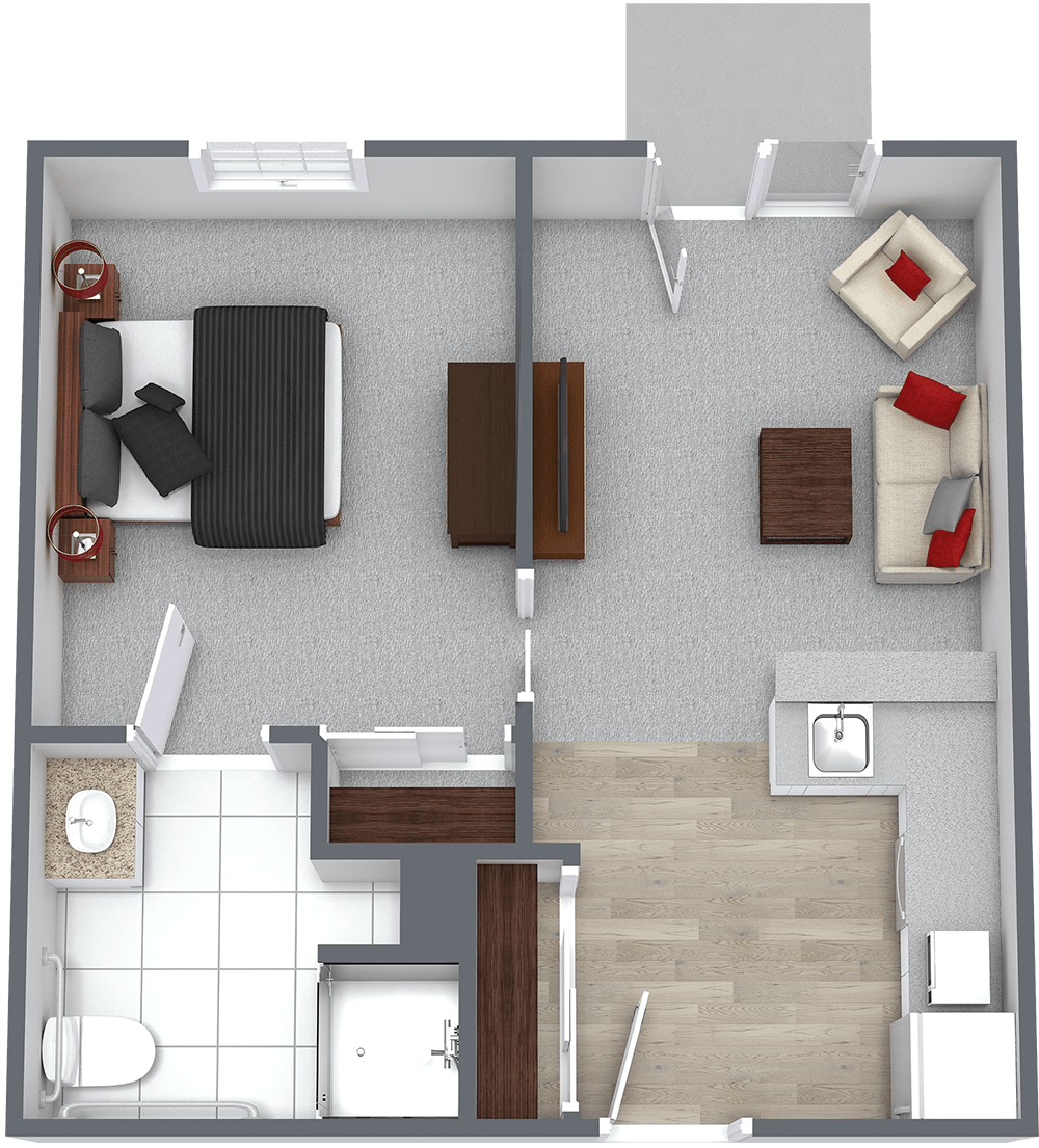 Legacy at Savannah Quarters | One Bedroom Courtyard Floor Plan