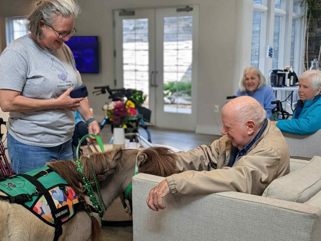 Mini Therapy Horse Visits Pooler Seniors and Steals the Show | Legacy at Savannah Quarters