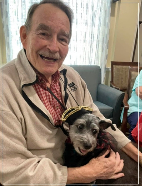 Senior With a Pet in a Senior Living Community
