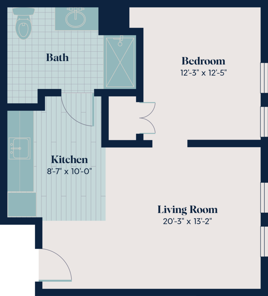 Assisted Living - One Bedroom | 1.3 | 581 sq. ft.