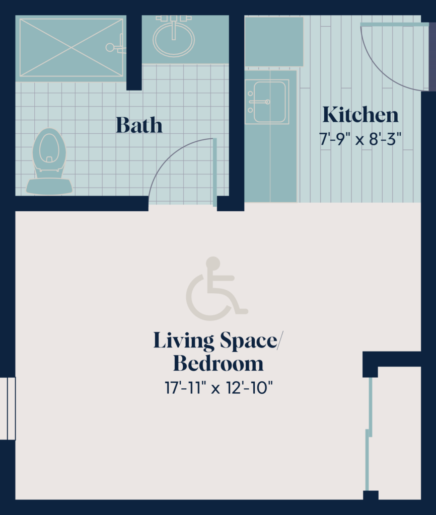Assisted Living - Studio | ST.2 376 sq. ft.
