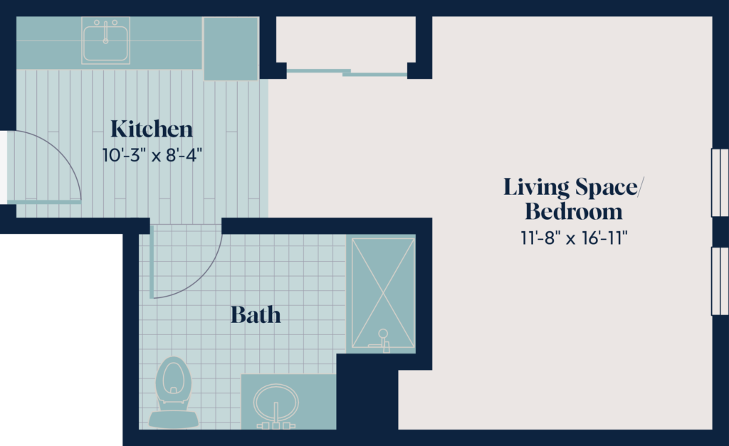 Assisted Living - Studio | ST.3 | 440 sq. ft.