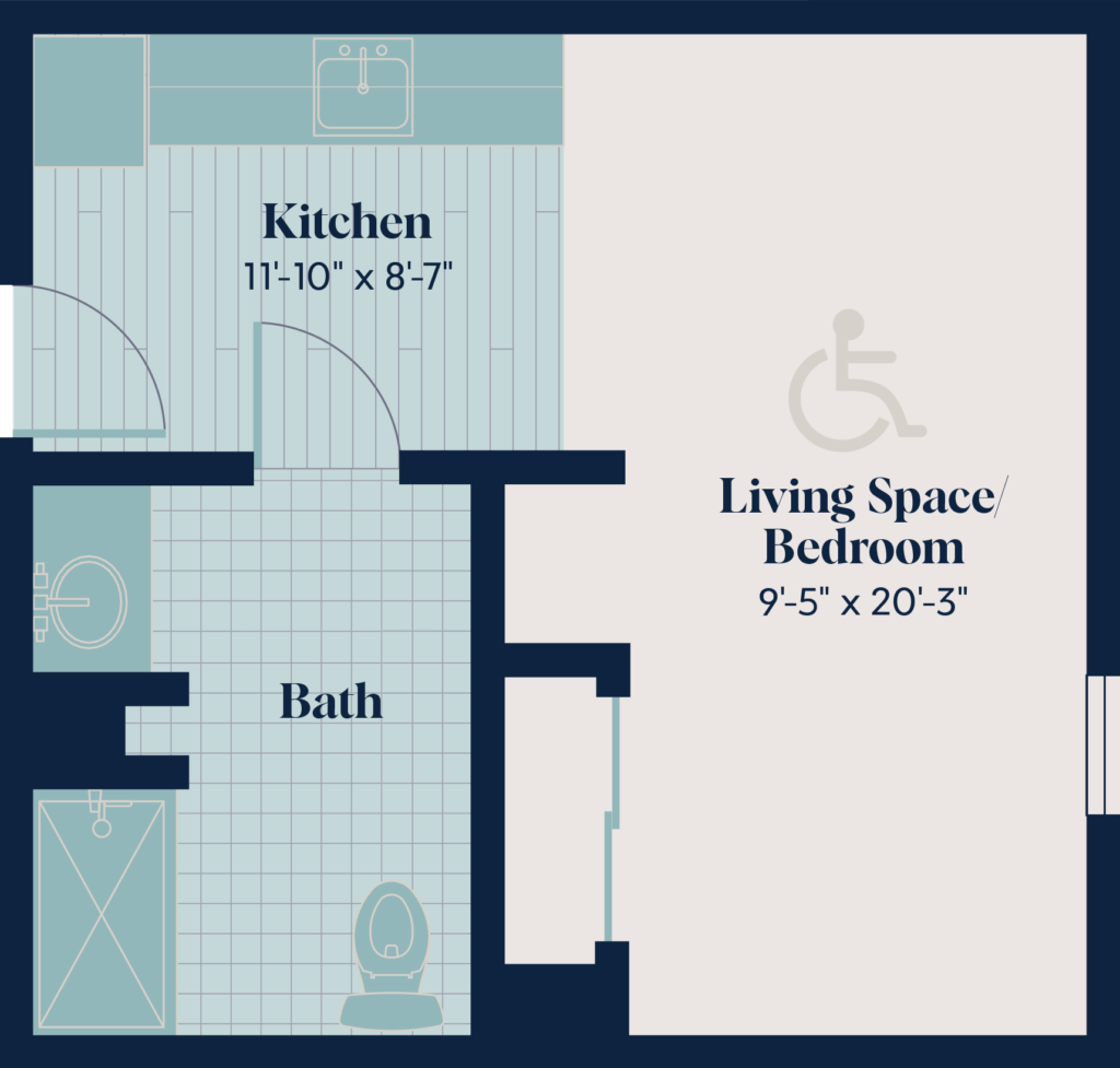 Asissted Living - Studio | ST.7 | 424 sq. ft.