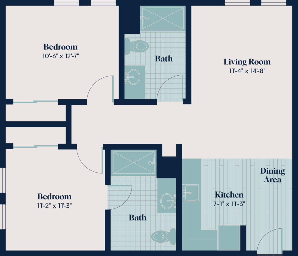 Assisted Living Two Bedroom | 2.1 | 841 sq. ft.