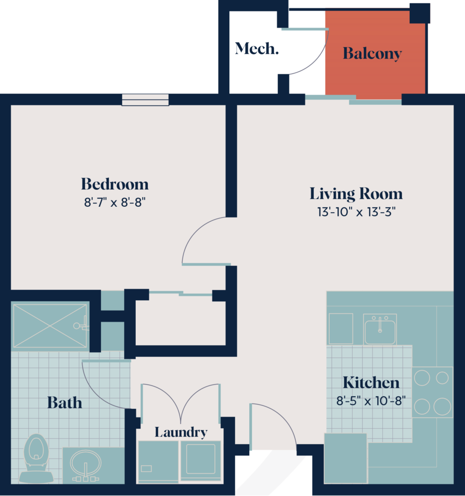 Independent Living - One Bedroom | 1.1 | 641 sq. ft.