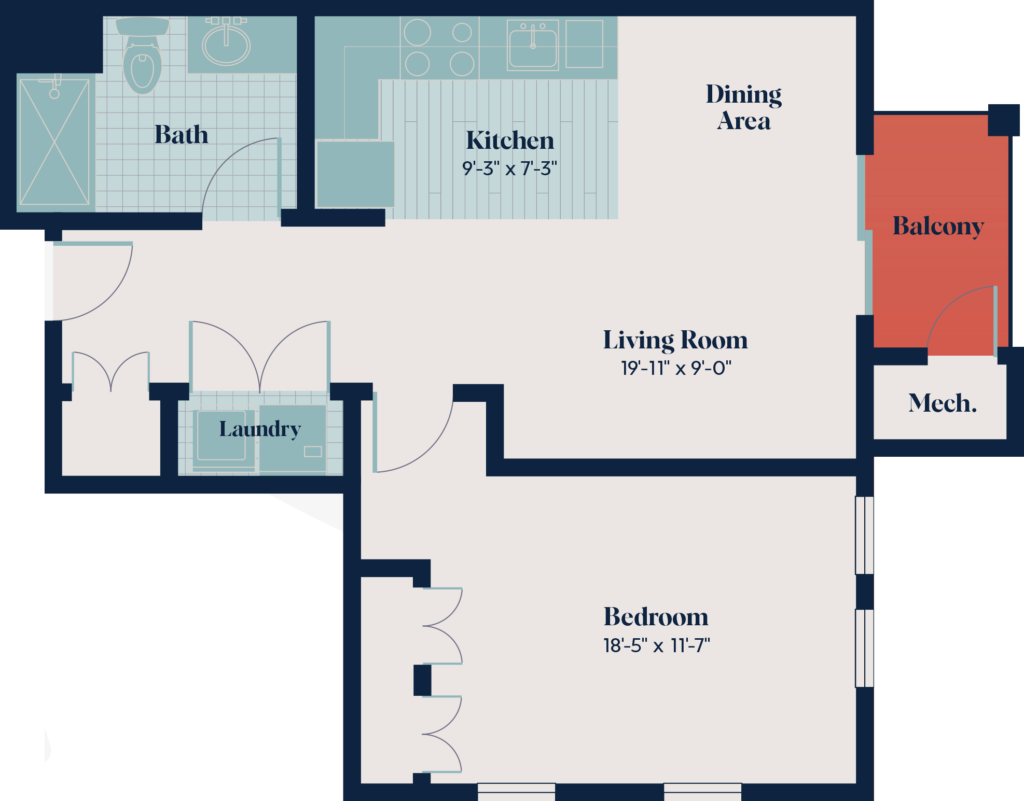 Independent Living - One Bedroom | 1.11 | 710 sq. ft.