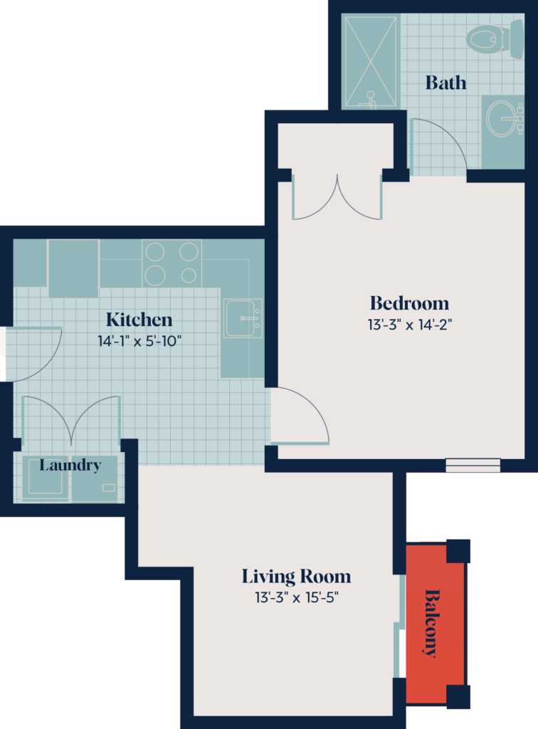Independent Living - One Bedroom | 1.2 | 643 sq. ft.