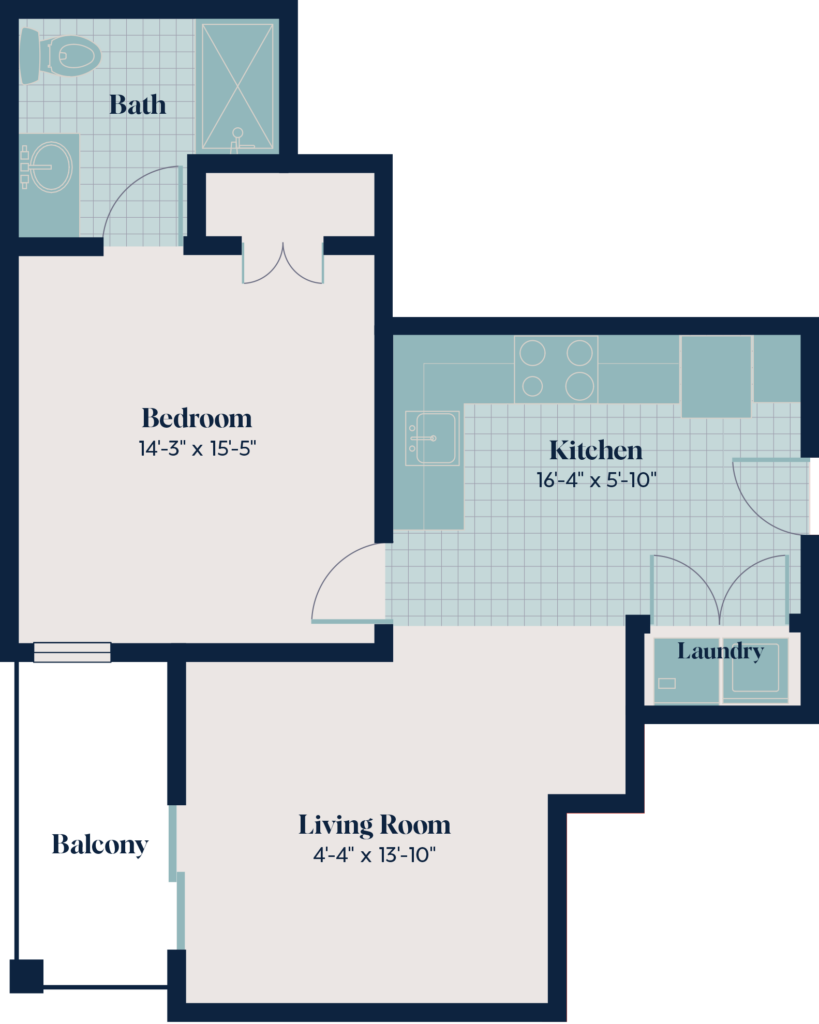 Independent Living - One Bedroom | 1.2 SIM | 708 sq. ft.