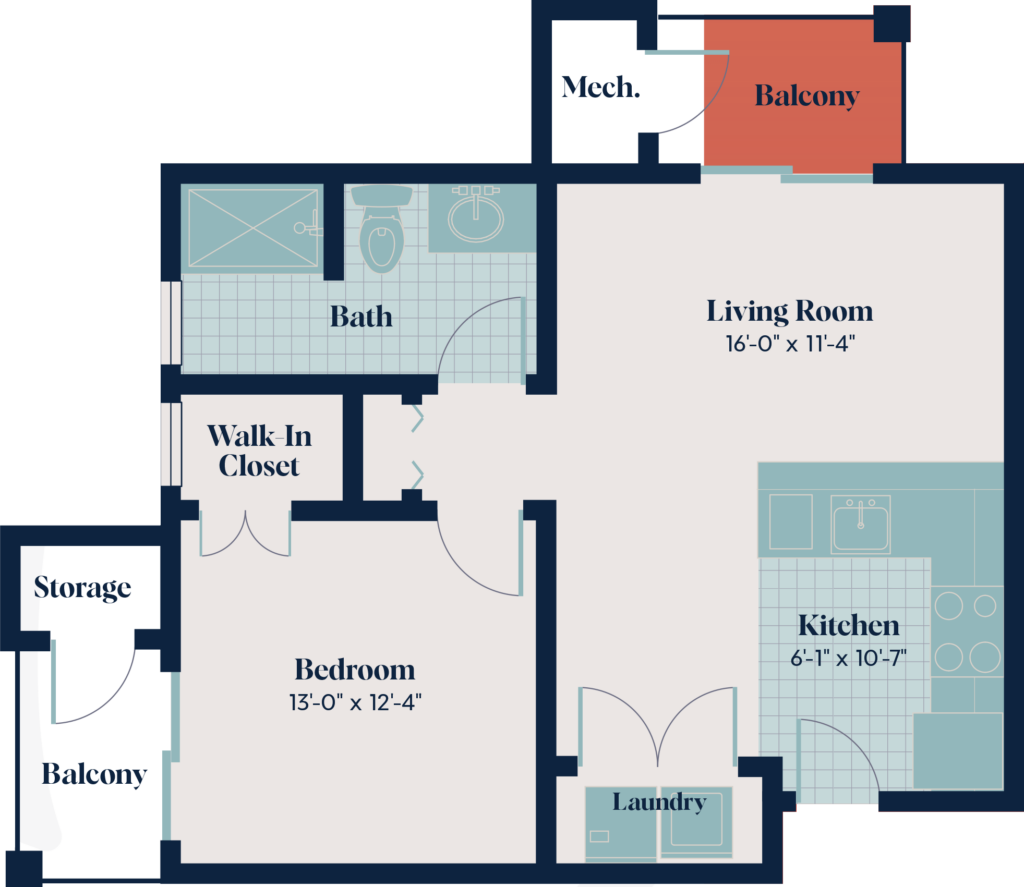 Independent Living - One Bedroom | 1.4 | 667 sq. ft.