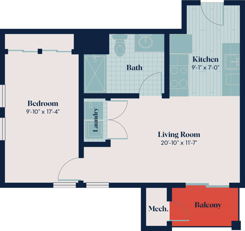 Independent Living - One Bedroom | 1.7 | 627 sq. ft.