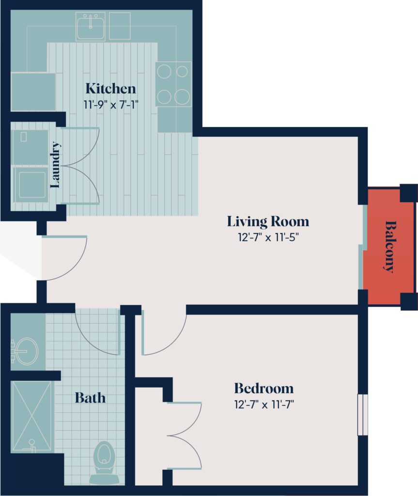 Independent Living - One Bedroom | 1.9 | 618 sq. ft.