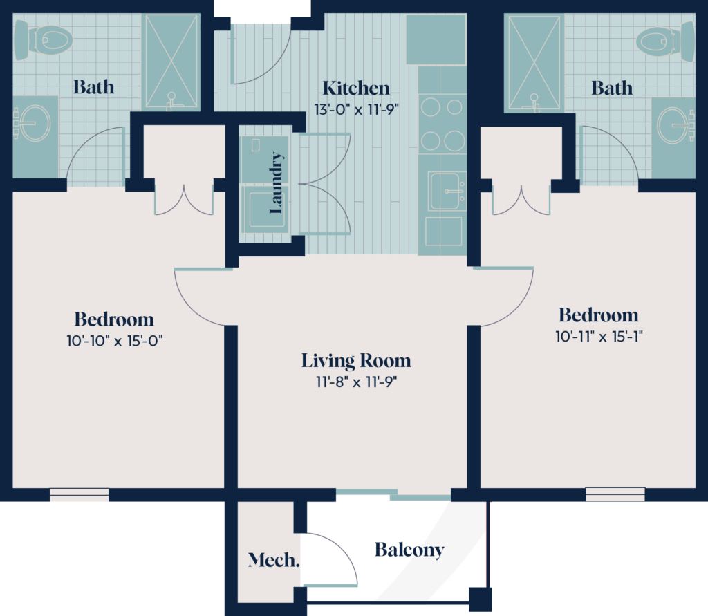Independent Living - Two Bedroom | 2.1 | 802 sq. ft.