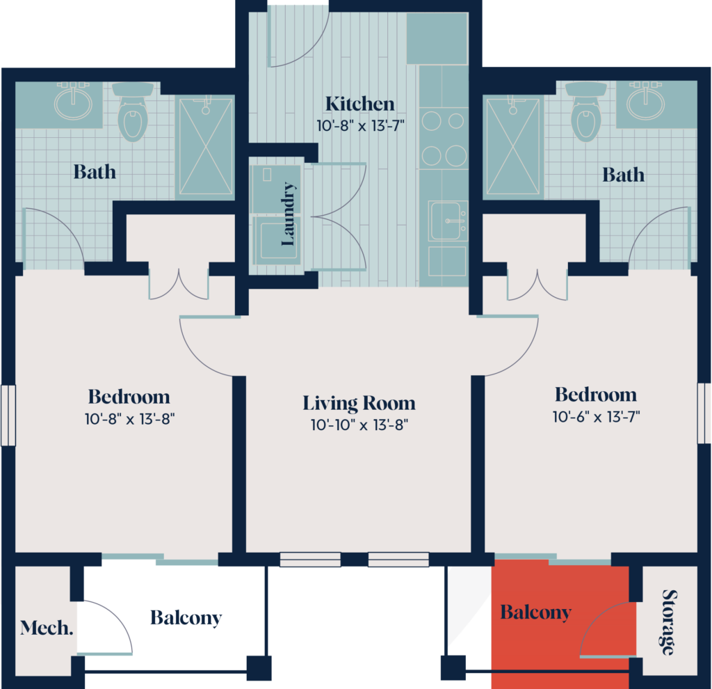 Independent Living - Two Bedroom | 2.3 | 782 sq. ft.