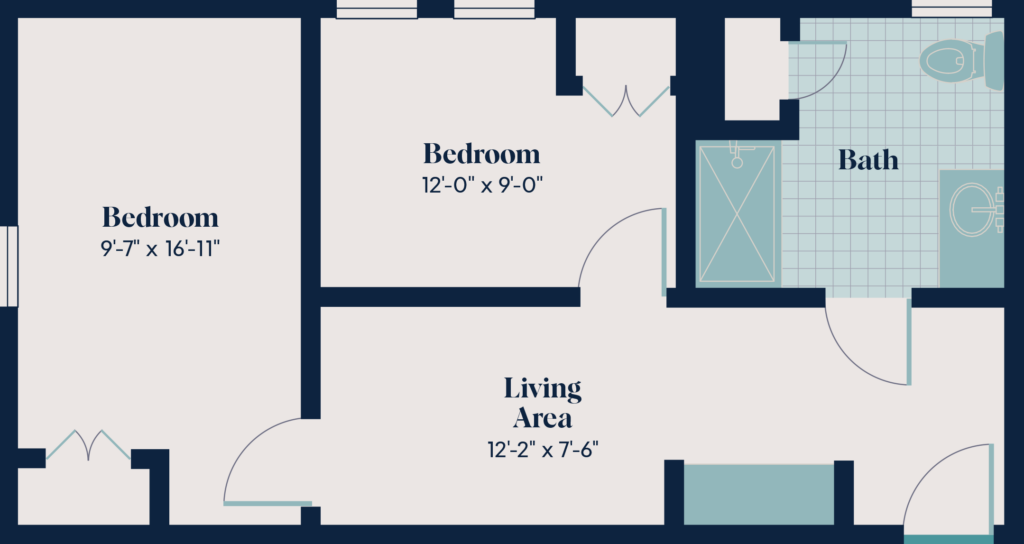Memory Care Two Bedroom | 2.1 | 557 sq. ft.