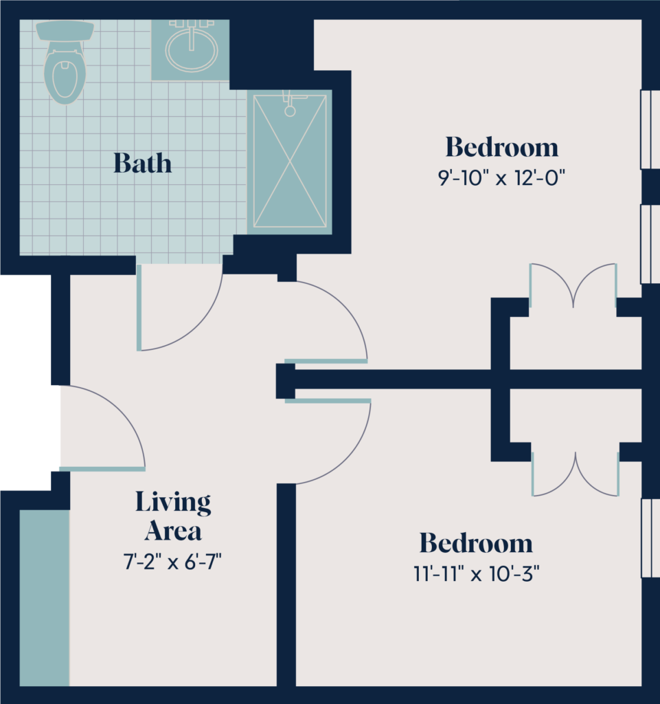 Memory Care Two Bedroom | 2.2 | 481 sq. ft.