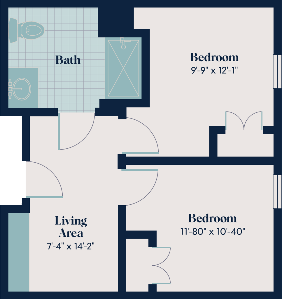Memory Care Two Bedroom | 2.3 | 496 sq. ft.