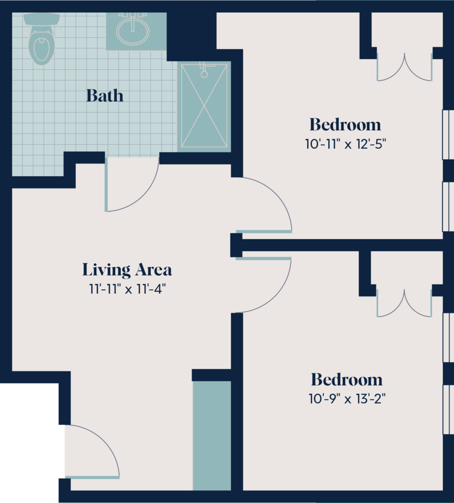 Memory Care Two Bedroom | 2.4 | 601 sq. ft.