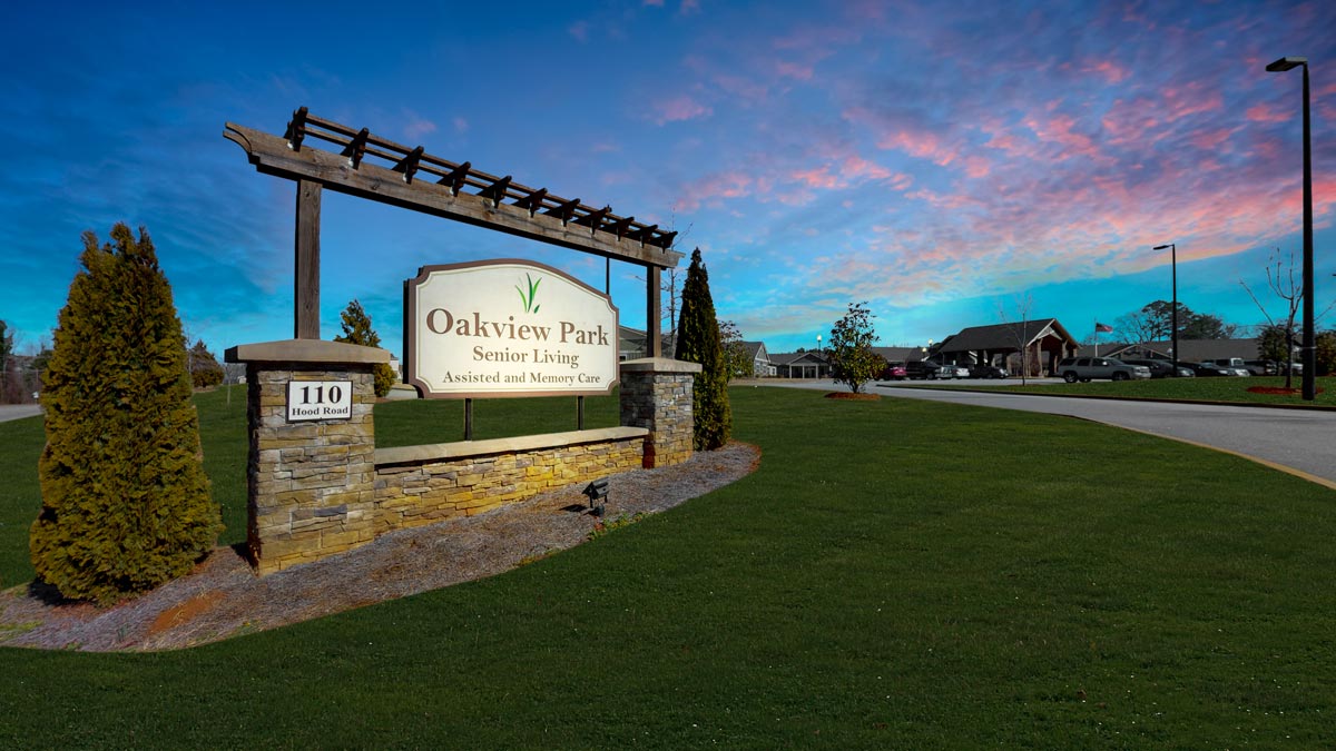 Oakview Park | Sign during sunset
