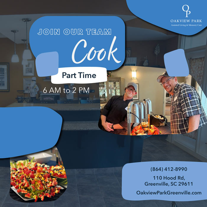 Join our Team | Cook | Partime | Oakview Park