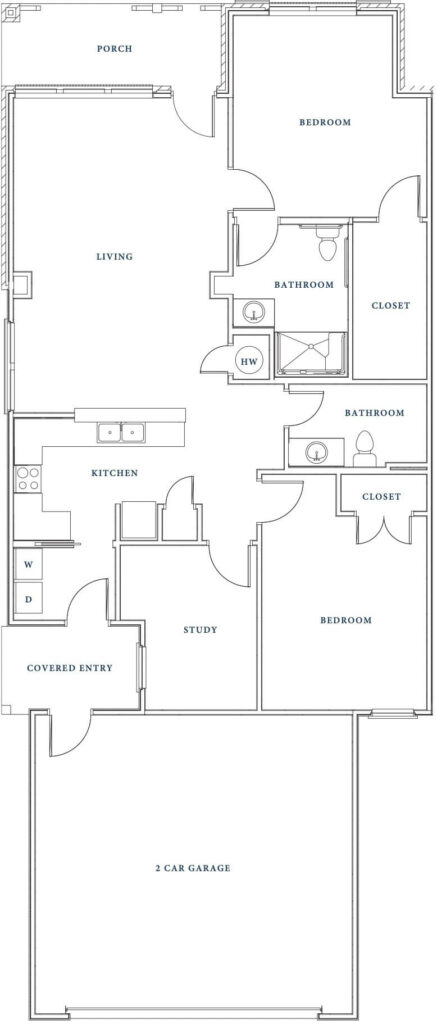 IL Unit F Two Bedroom Two Bath 1,425 SQ FT