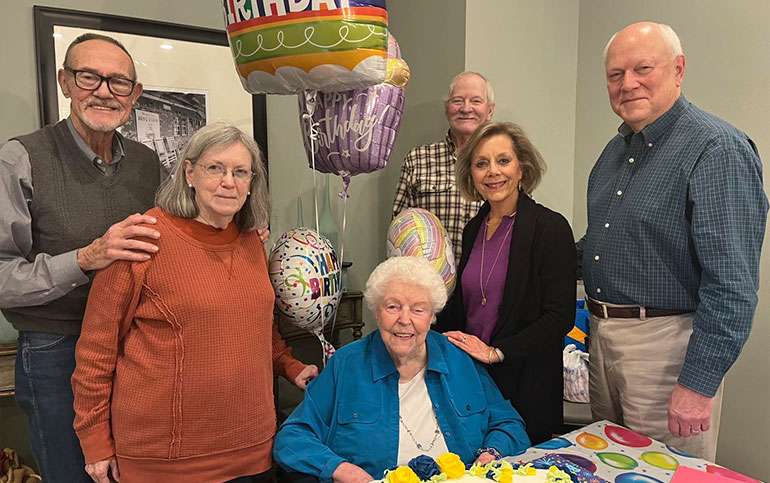 Senior Enjoying Birthday Party