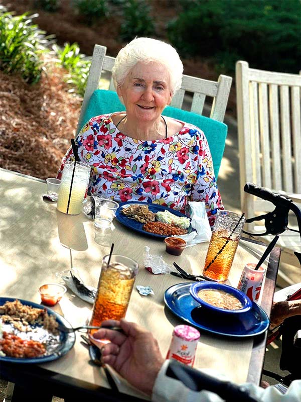 Senior Enjoying Breakfast