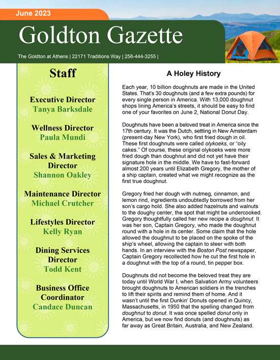 Newsletter June The Goldton At Athens