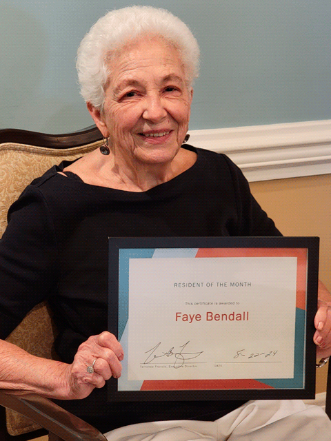 Faye Bendall Resident of the Month