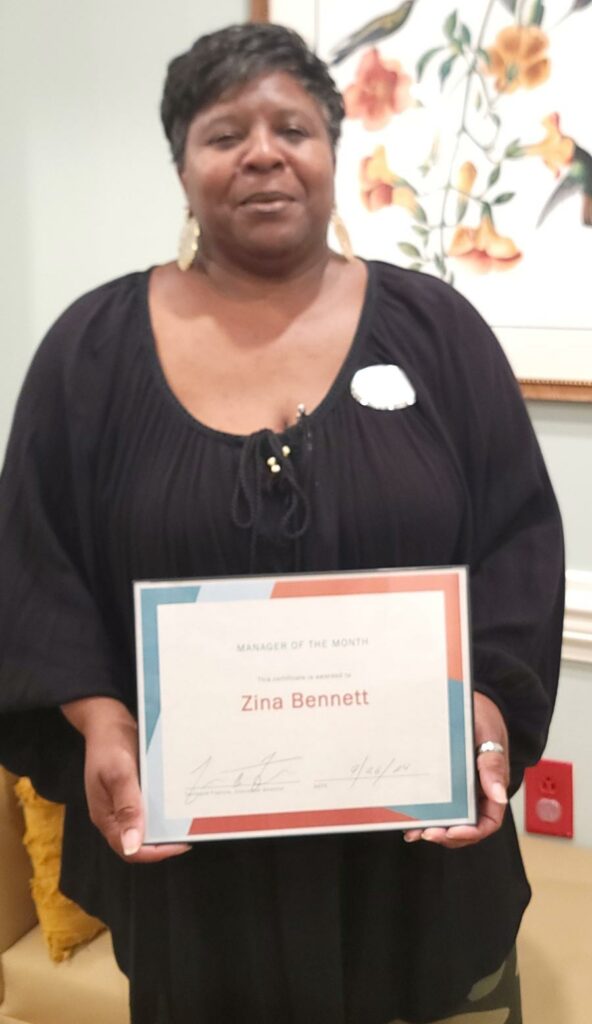 Leader of the Month, Zina Bennet