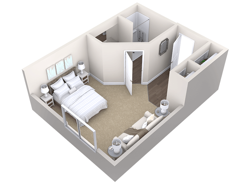 Memory Care Classic Plus Suite Square Footage 376 sq. ft.