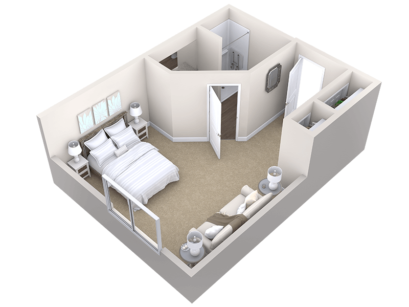 Memory Care Classic Suite Square Footage 345 sq. ft.