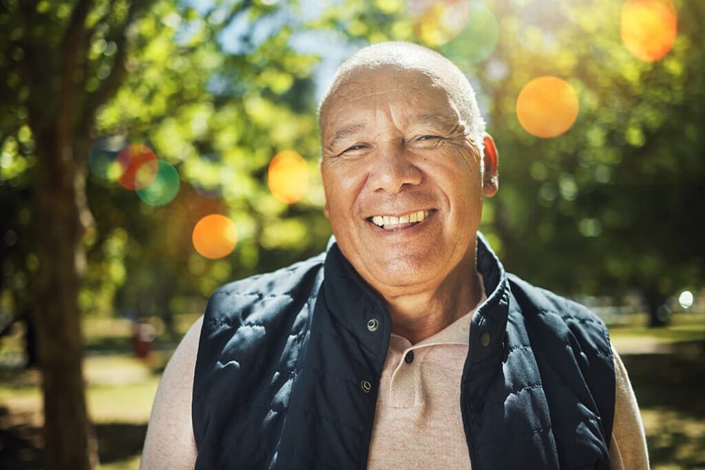 Senior happy outdoors