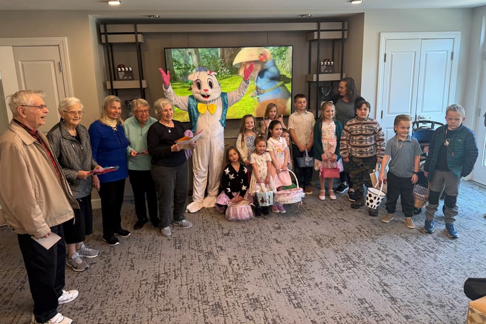 Seniors in an easter party