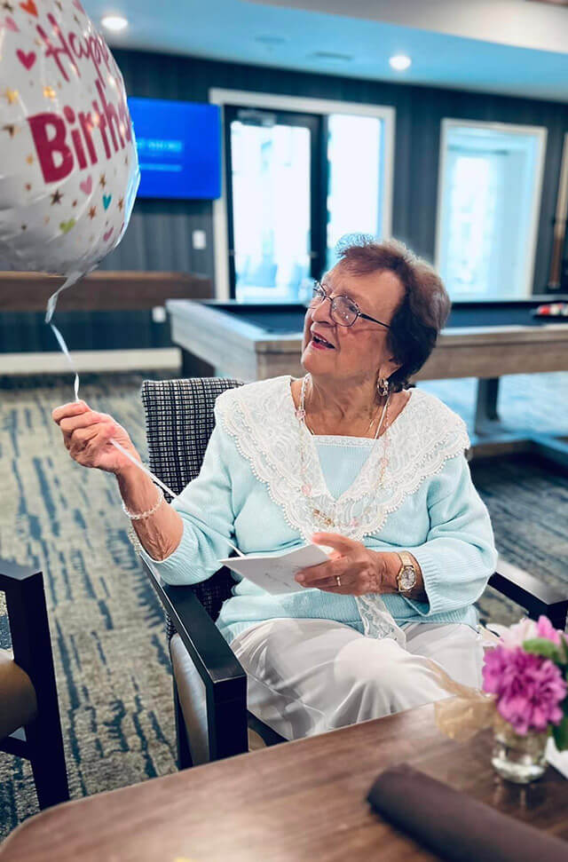 Senior Enjoying Her Birthday