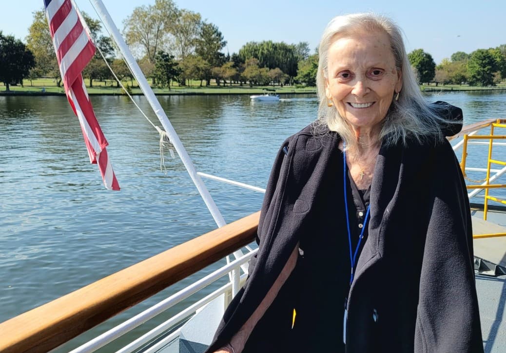 Senior Lady In a Boat Senior Living Community