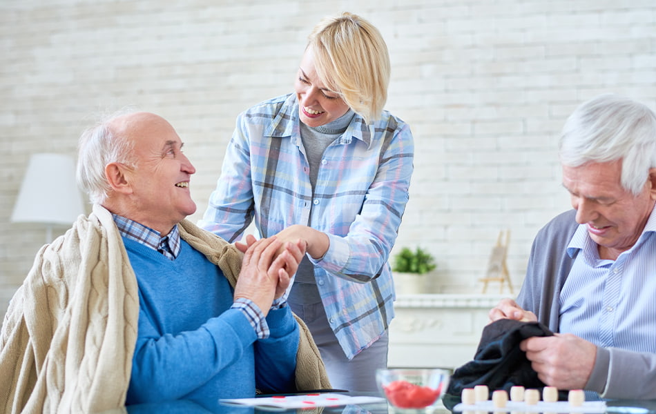 Seniors in retirement home