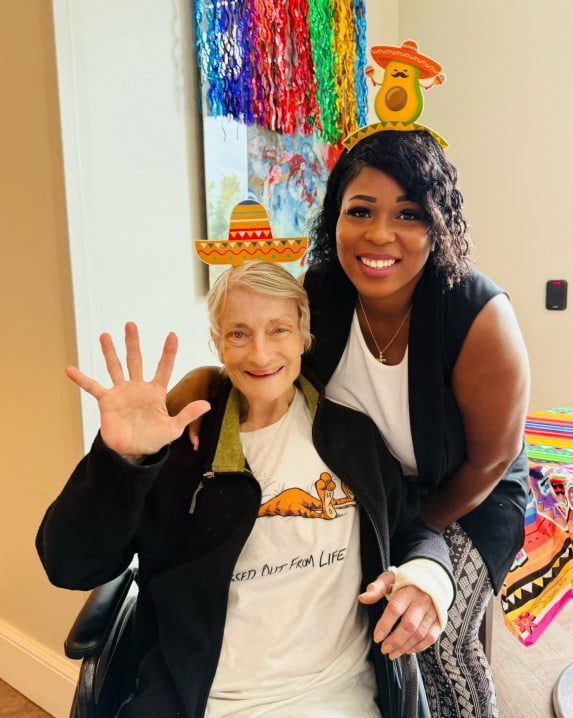 Senior in an senior living community