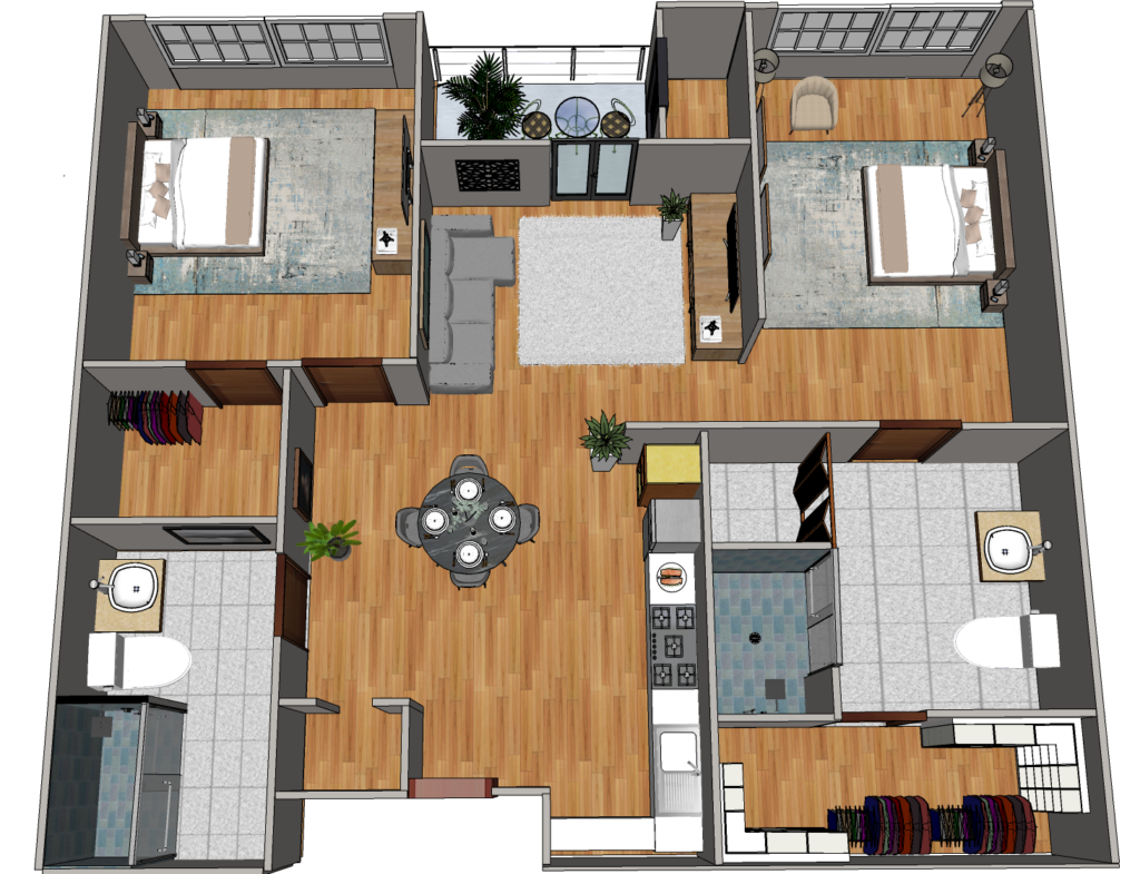 Two Bedrooms floor plan