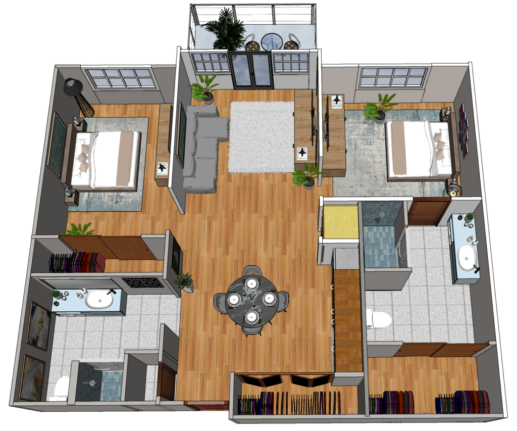 Two Bedrooms floor plan