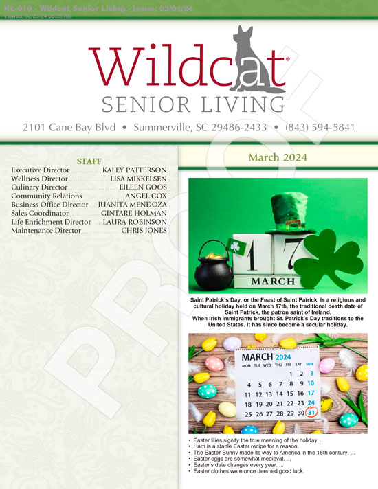March 2024 Newslette | Wildcat Senior Living