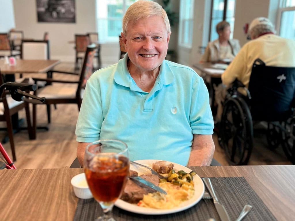 Senior Enjoying His Food